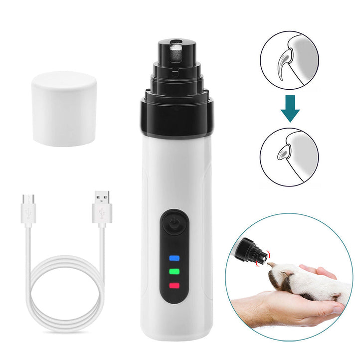 Effektiv, støjsvag klo-trimmer til kæledyr med LED, genopladelig, ideel til sikker og præcis klo-pleje.