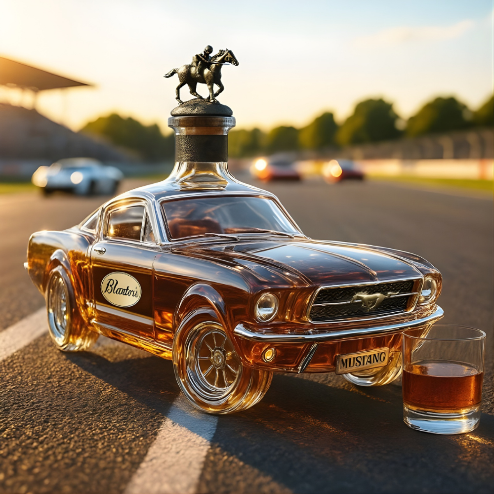 Mustang whisky karaffel til hjemmebaren. Smuk glas dekanter, der fremhæver din spiritussamling.