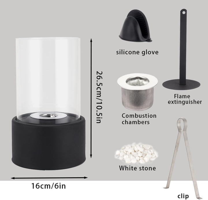 Moderne bordpejs med flammer, ideel for at skabe en hyggelig og stemningsfuld krog.