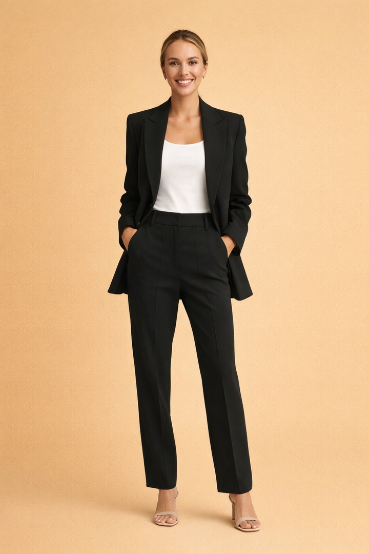 Komfortabelt og elegant dame blazer sæt til professionelt business outfit eller stilfuld fritid.