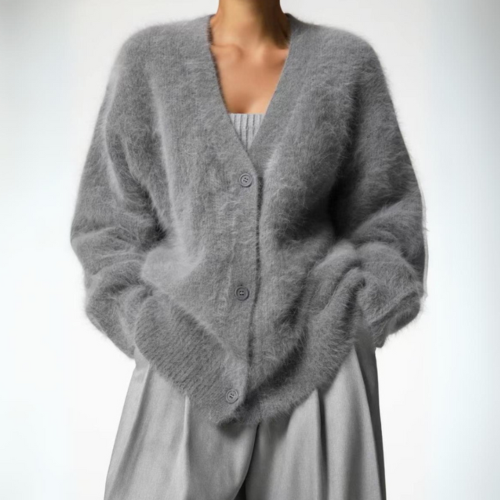 Komfortabel dame cardigan i khaki; den ideelle kombination af stil og lethed for kvinder.