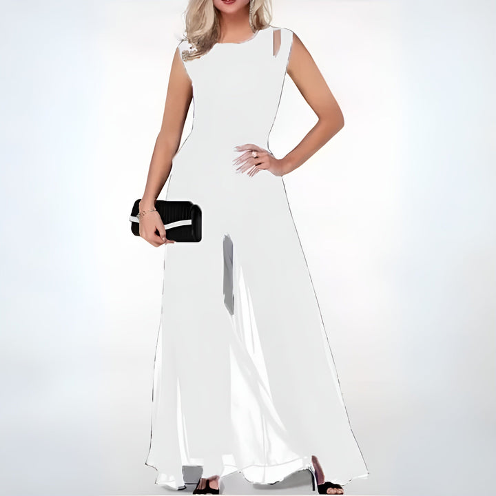 Dame buksedragt med elegant stil og komfort. Alsidig jumpsuit med V-udskæring, perfekt til enhver kvinde.