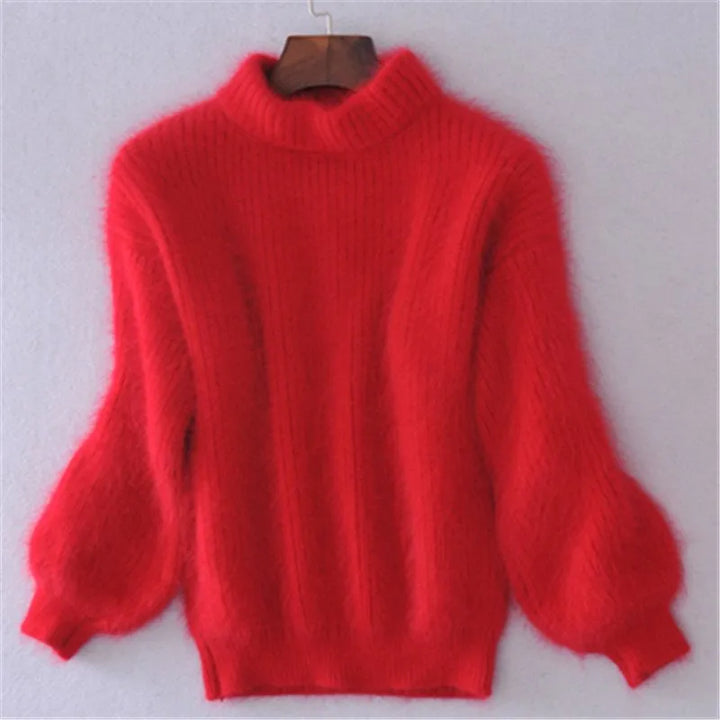 Unik vintage striktrøje til kvinder. Elegant og komfortabel langærmet trøje, ideel til vintermode.