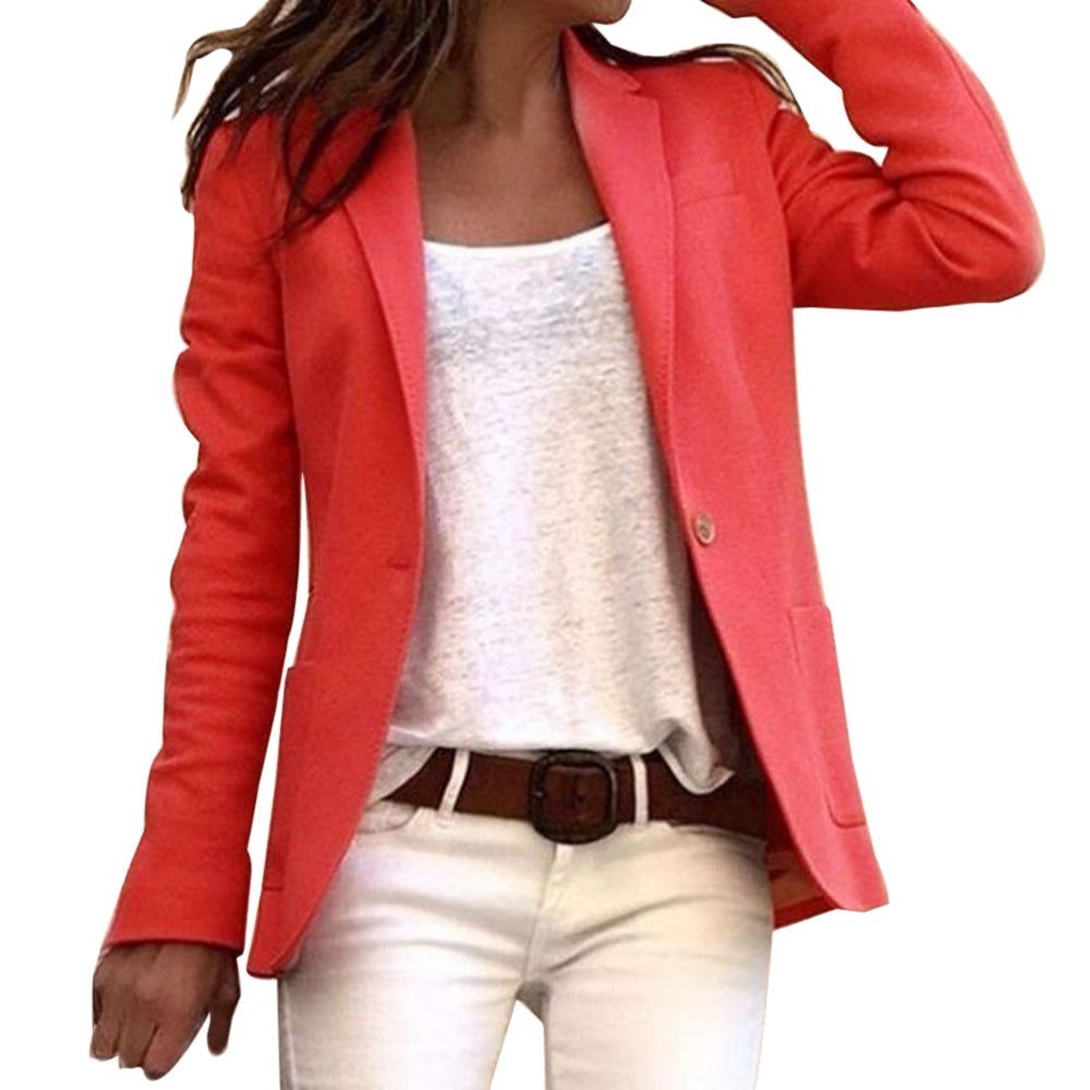 Hverdagsblazer til damer. Tidløs elegance med enkelt knap, ideel for et alsidigt og stilfuldt outfit.
