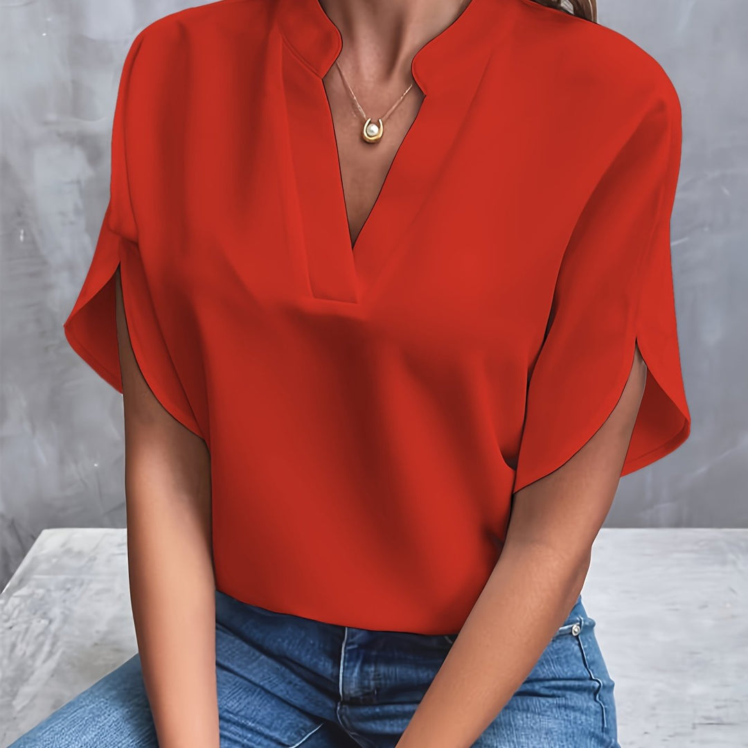 Kvindebluse, elegant og langærmet, en flatterende top for både forår og sommer, alsidig stil.