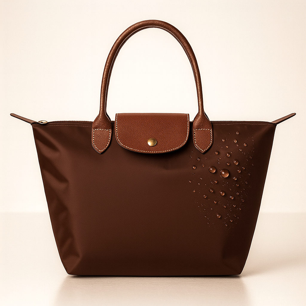 Praktisk kvindetaske i kunstlæder, en elegant tote bag. Ideel som stor rejsetaske eller organiseret hverdagstaske.