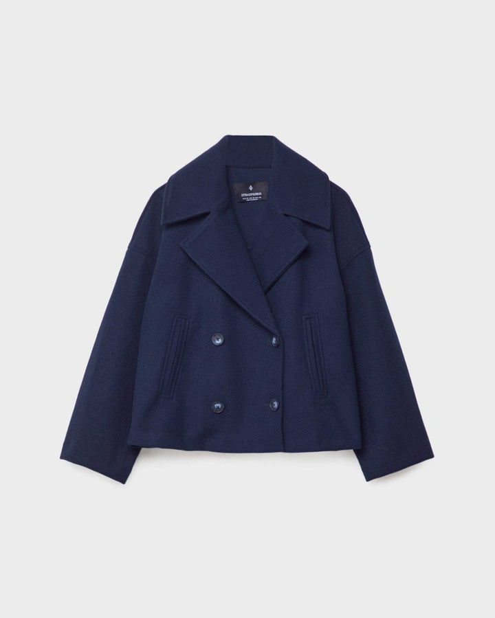 Smart casual dobbeltbrystet kvindejakke, kort blazer for et elegant hverdagslook.