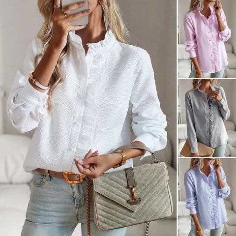 Elegant kvinders bluse i bomuld/polyester. Tidløs stil for komfort hele dagen.