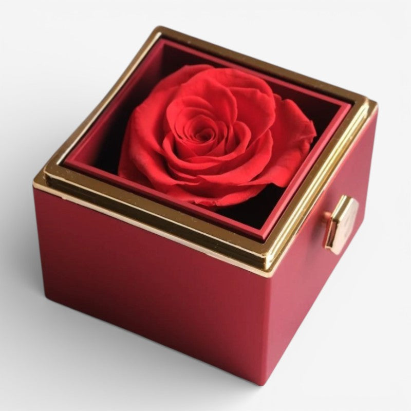 Elegant kvinders halskæde med evighedsrose & krammotiv. Perfekt Mors Dag & jubilæumsgave.