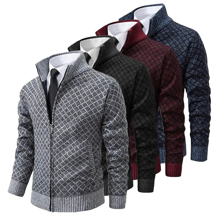 Alsidig mænds langærmet trøje med lynlås i grå. Elegant herre zip-up, ideel til enhver situation.