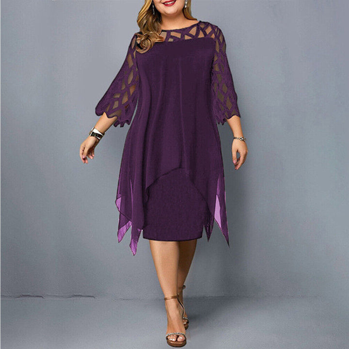Elegant plus size maxikjole til kvinder, perfekt til fest. Komfortabel og stilfuld.