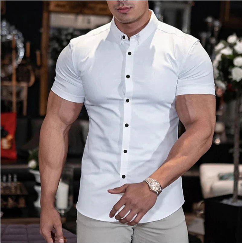 Komfortabel og stilfuld mænds slim-fit skjorte. Elegant langærmet design til fest, hverdag og business.