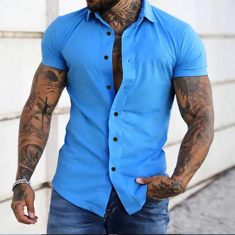 Elegant mænds slim-fit skjorte, et must-have i moderne herremode. Langærmet og komfortabelt design.