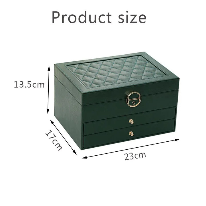 Premium smykkeskrin med flere niveauer. Optimal organisering af smykker og personlige ejendele.