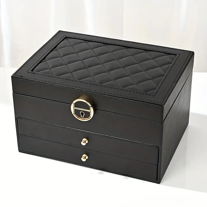 Lukket smykkeskrin med stilfuld finish. Ideel gaveide til kvinder der elsker accessoires.