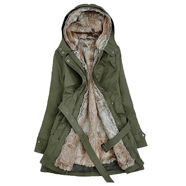 Alsidig elegant kvinders vinterfrakke, der holder dig varm. Perfekt som stilfuldt overtøj til kolde dage og et fashionabelt outfit.