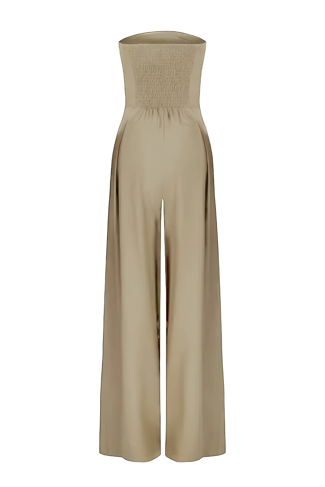 Kvinders elegante stropløse jumpsuit i sort, mørkeblå eller beige til fest og aftener.