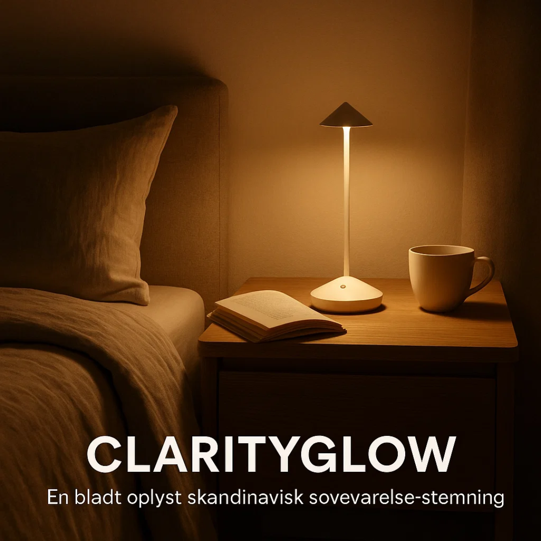 Trådløs bordlampe, sort, med dæmpbart varmt LED lys. Minimalistisk design passer til moderne indretning.