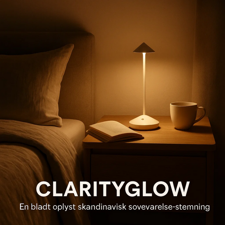 Trådløs bordlampe, sort, med dæmpbart varmt LED lys. Minimalistisk design passer til moderne indretning.
