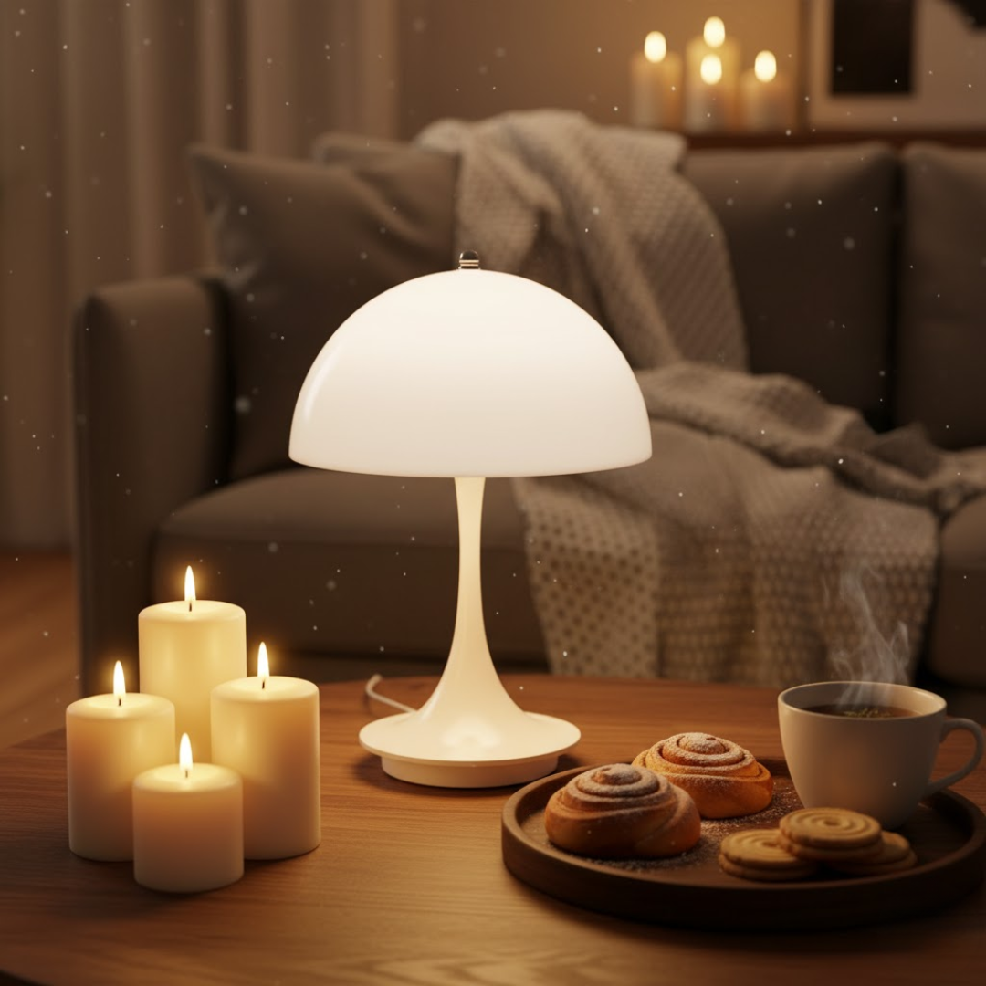 Elegant trådløs bordlampe. Genopladelig LED-lampe for stemningsfuld og dekorativ belysning uden ledninger.