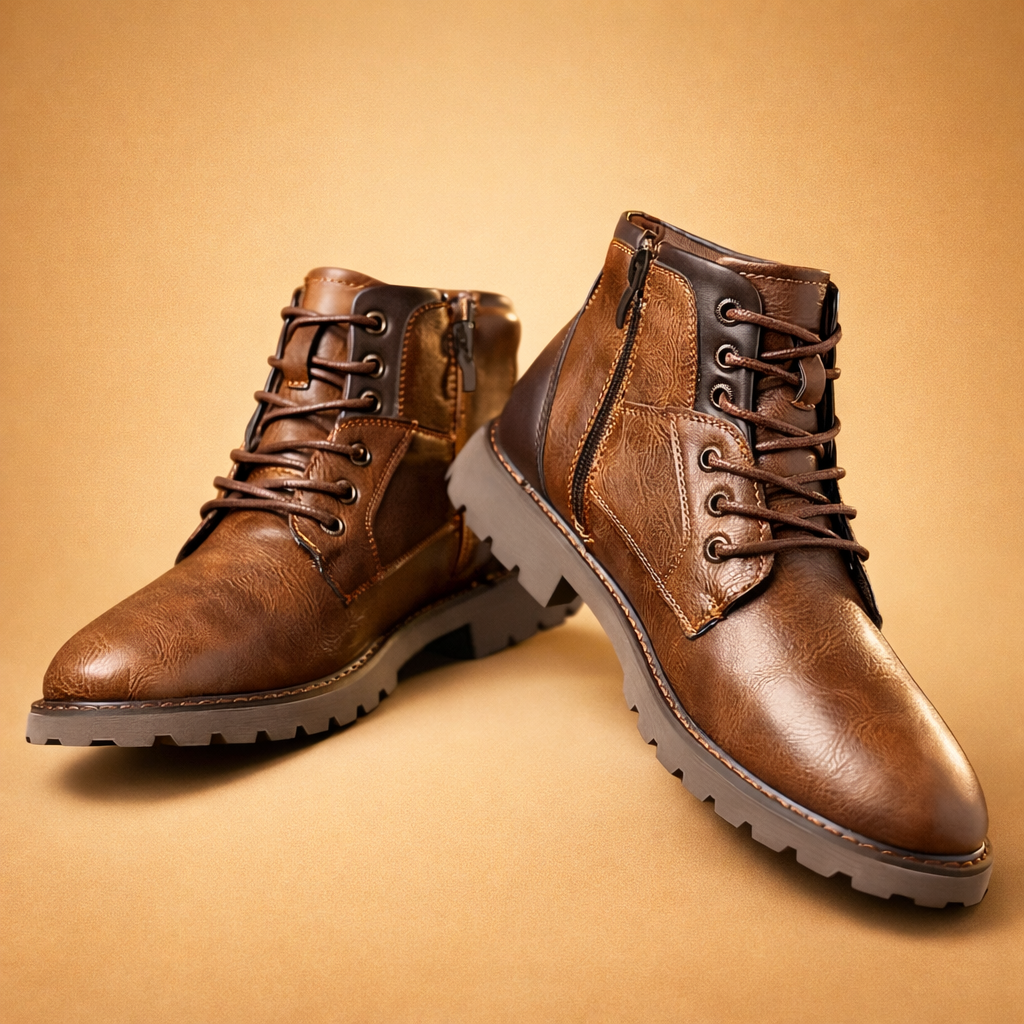 Elegante brune herrestøvler til hverdag. Komfortabel, moderne stil, perfekt til business casual herremode.