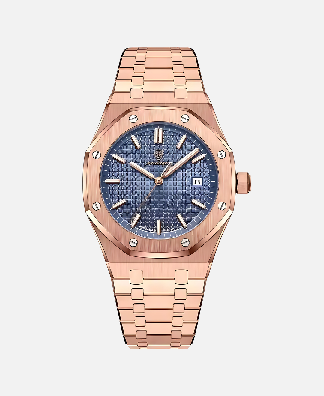 Elegant herrearmbåndsur, 41 mm rustfrit stål, tidløst design, minimalistisk urskive, ridsefast og vandtæt.