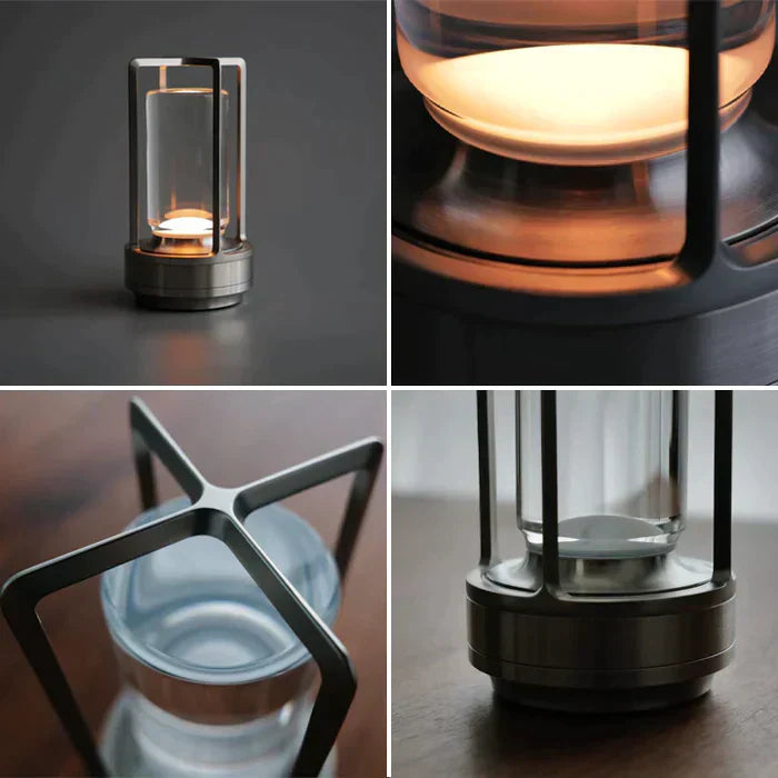 Elegant krystal bordlampe i rustfrit stål med touchbetjening og dæmpbar belysning i et luksuriøst design.