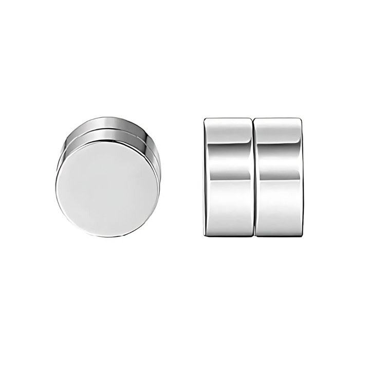 Elegante magnetiske zirkon-øreringe, krystaldesign, unisex, skinnende sølv, komfortabel clip-on, uden ørepiercinger.
