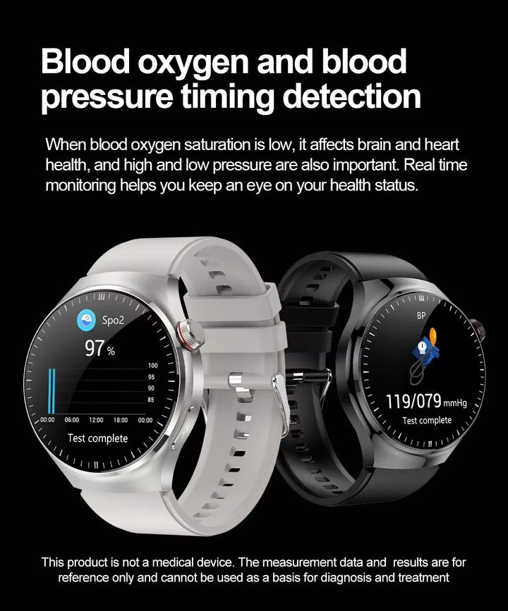 Elegant smartwatch med glukoseovervågning og fitnessfunktioner, stilfuldt design, ideel til sundhedsoptimering