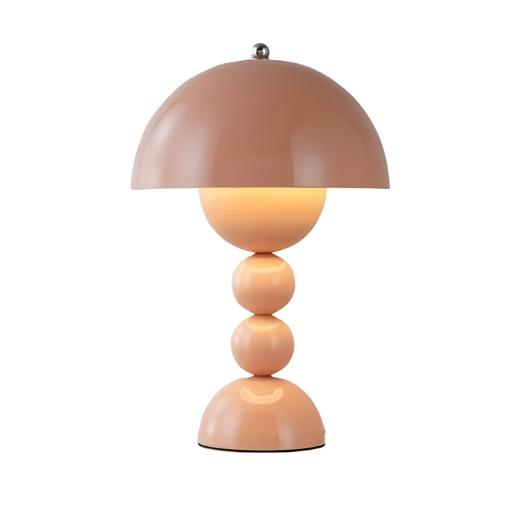 Elegante Tischlampe im skandinavischen Stil mit dimmbarem LED-Licht und weißen Akzenten, inspiriert von Blumen.
