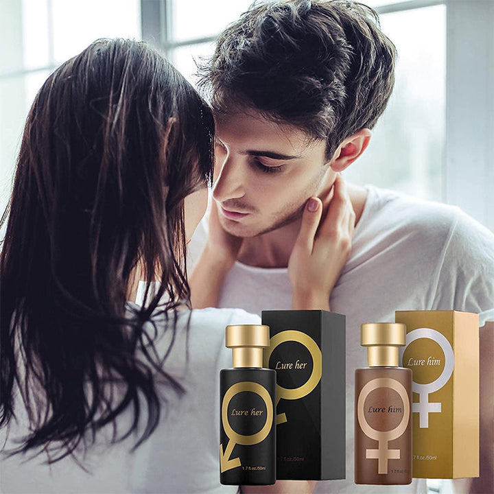 Elegant unisex parfumeflaske med langvarig duft, sort-guld design, ideel til stilfulde, selvsikre brugere.