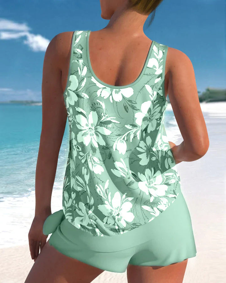 Elegant ærmeløs tankini for kvinder, moderne design, alsidige farver, optimal komfort ved stranden og poolen.