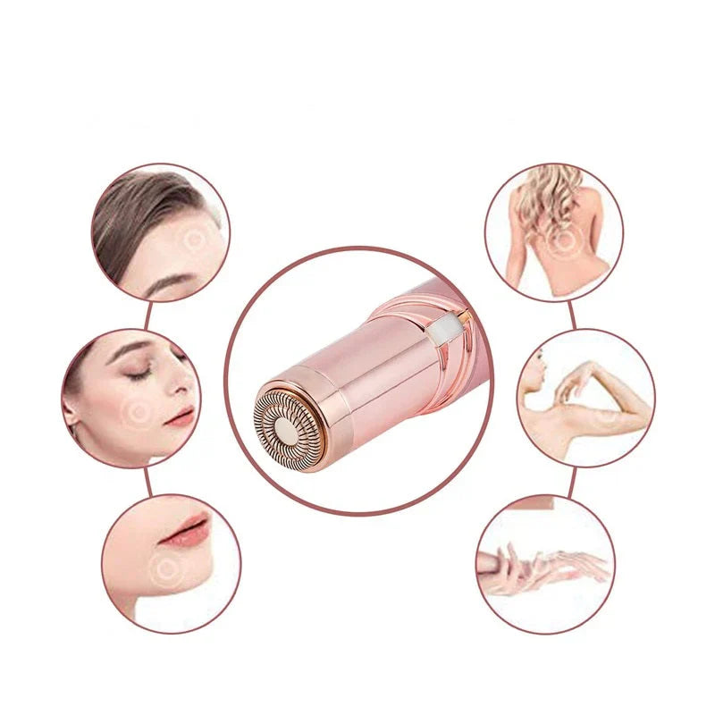 Elegant, trådløs epilator til kvinder, genopladelig, for skånsom hårfjerning og silkeblød hud.