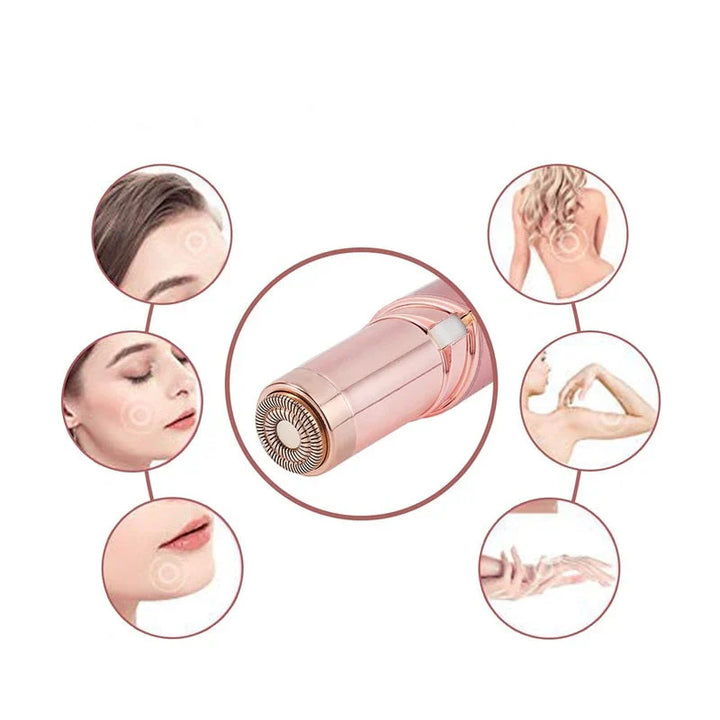 Elegant, trådløs epilator til kvinder, genopladelig, for skånsom hårfjerning og silkeblød hud.