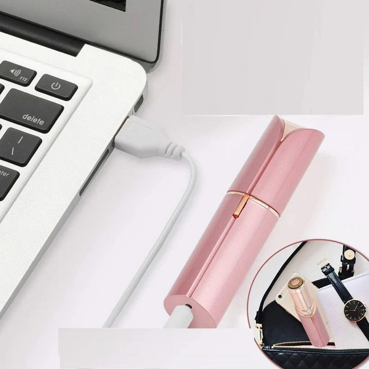 Elegant, trådløs epilator til kvinder, genopladelig, for skånsom hårfjerning og silkeblød hud.