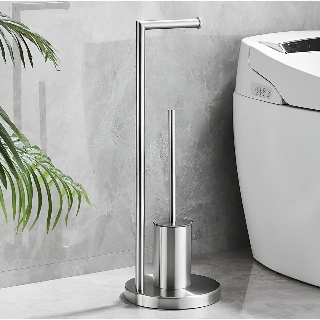 Elegant og funktionel toiletpapirholder med toiletbørste i moderne farver til stilfulde badeværelser