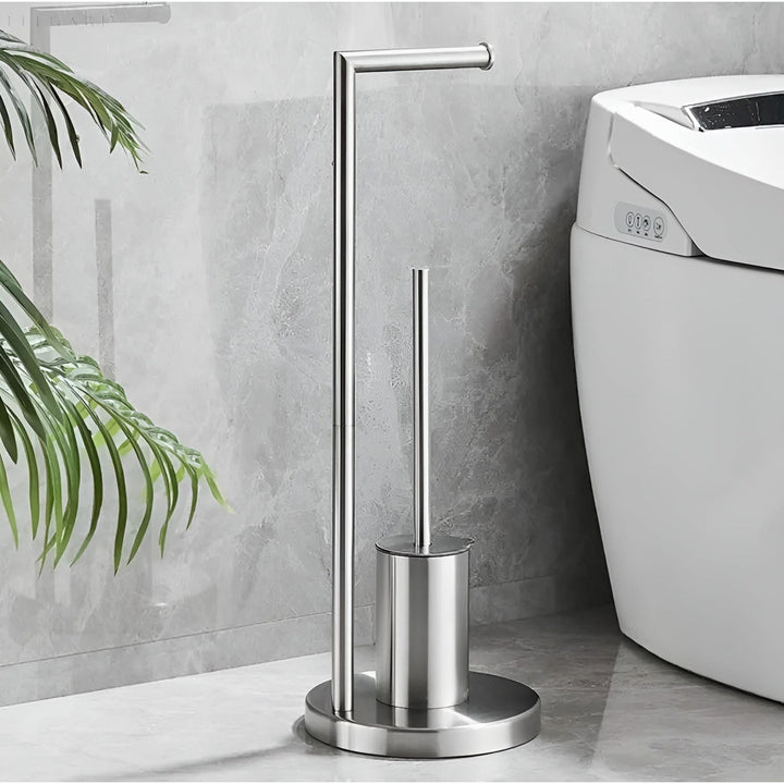 Elegant og funktionel toiletpapirholder med toiletbørste i moderne farver til stilfulde badeværelser
