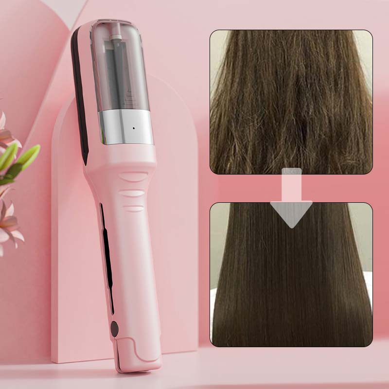 Elegant bærbar trådløs hårtrimmer med blåt lys, dobbeltklinger og ergonomisk design for præcis styling.