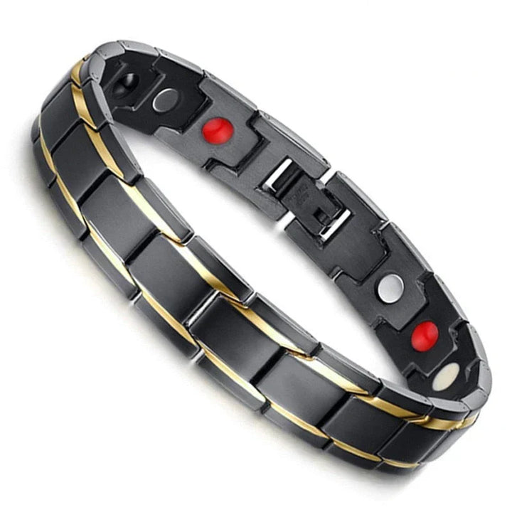 Elegant magnetisk sundhedsarmbånd, sølvfarvet, fremmer velvære, med neodym-magneter, passer til ethvert outfit.