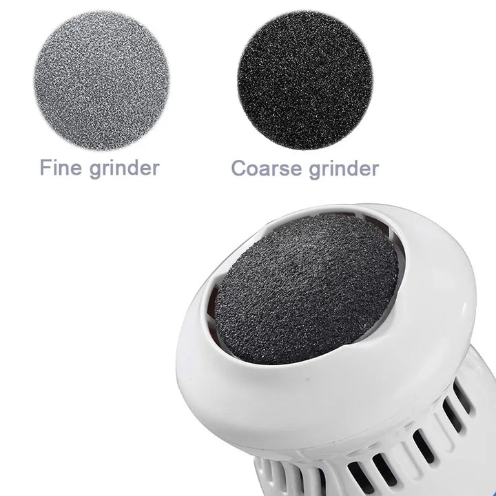 Elektrisk hårdhudfjerner til fodpleje, ergonomisk design, genopladelig, sidevisning, skønhed & velvære