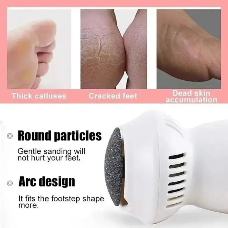 Elektrisk hårdhudfjerner til fodpleje, ergonomisk design, genopladelig, sidevisning, skønhed & velvære