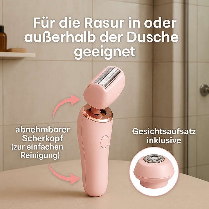 Elektrisk barbermaskine til følsom hud med skånsom, grundig hårfjerning, ideel til våd- eller tørbarbering.