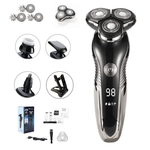 Deluxe barbermaskine (+ holder + 3 ekstra tilbehør + ladekabel + børste)