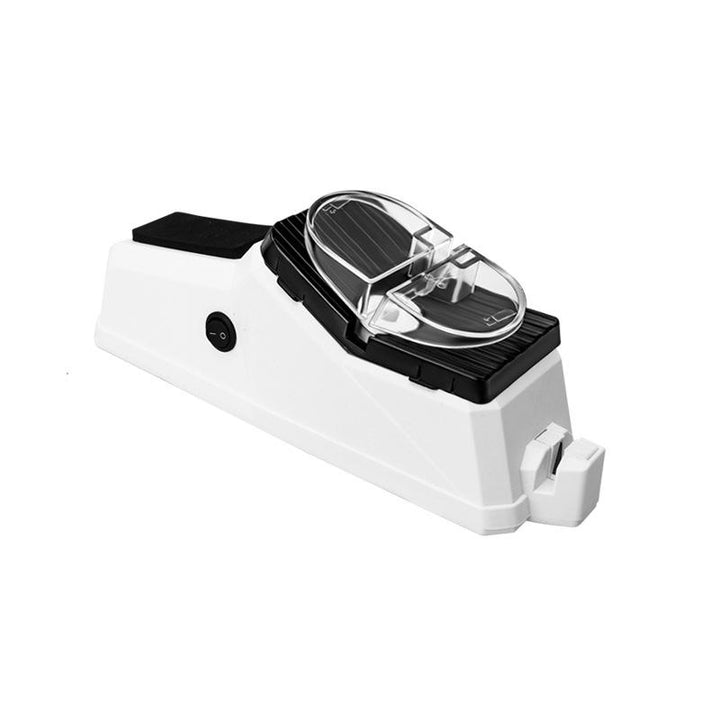 Få super skarpe køkkenknive og sakse hurtigt med denne effektive elektriske USB-knivsliber.