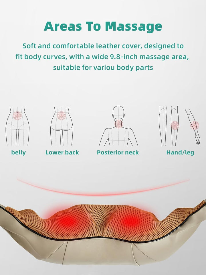 En person bruger trådløs mavemassager med varme for at lindre forstoppelse & oppustethed effektivt.