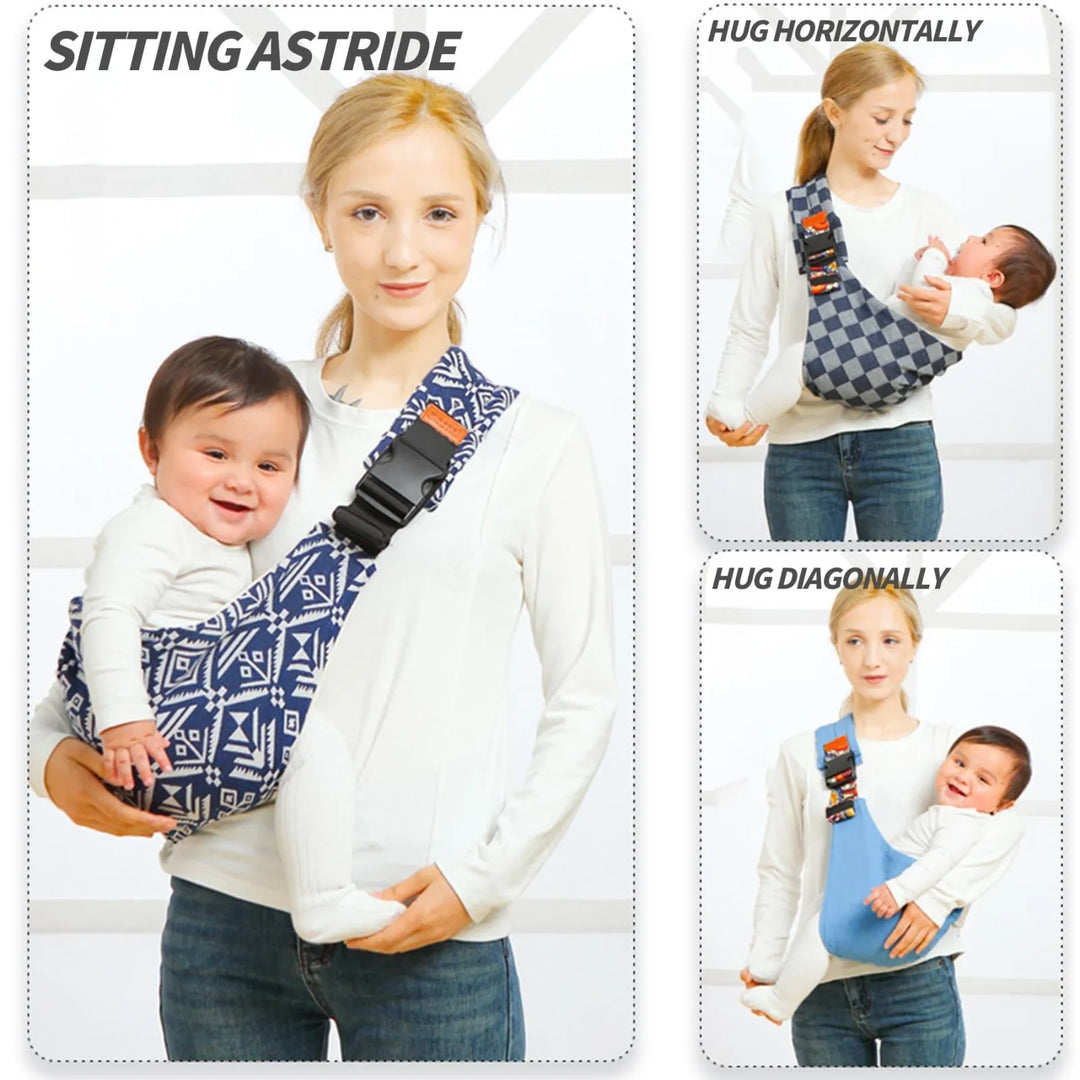 Ergonomisk, justerbar babybæresele med justerbare spænder, i moderne design for komfortabel og sikker bæring.