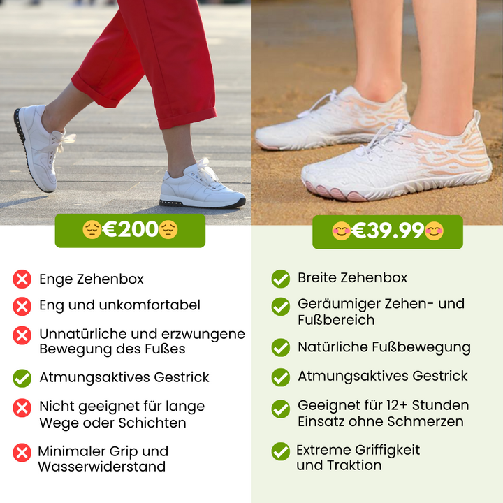 Ergonomiske barfodssko med rummeligt design, ideelle til naturlige bevægelser i hverdagen, komfortable og ledskånende