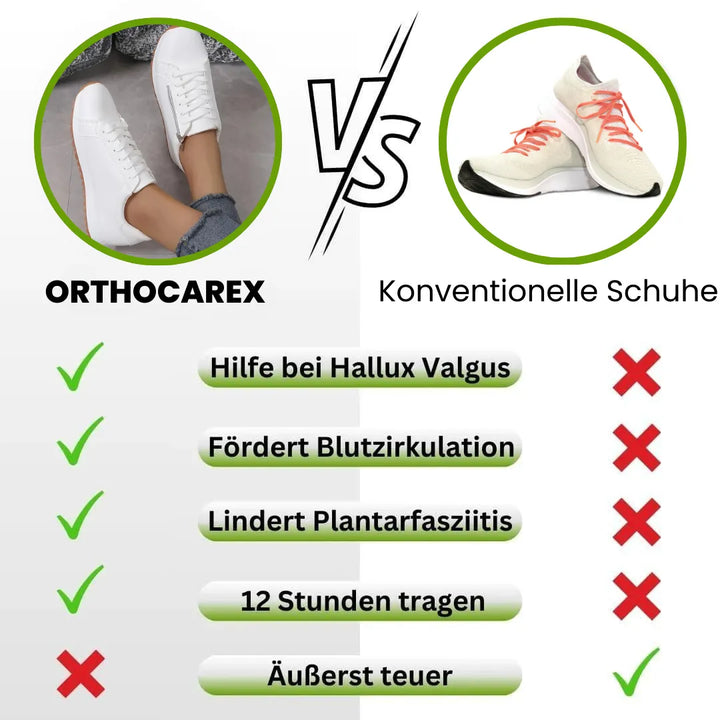 OrthoCareX Kvinders Sko set fra siden, fremhæver det ergonomiske design, der reducerer trykpunkter og fremmer blodcirkulationen.
