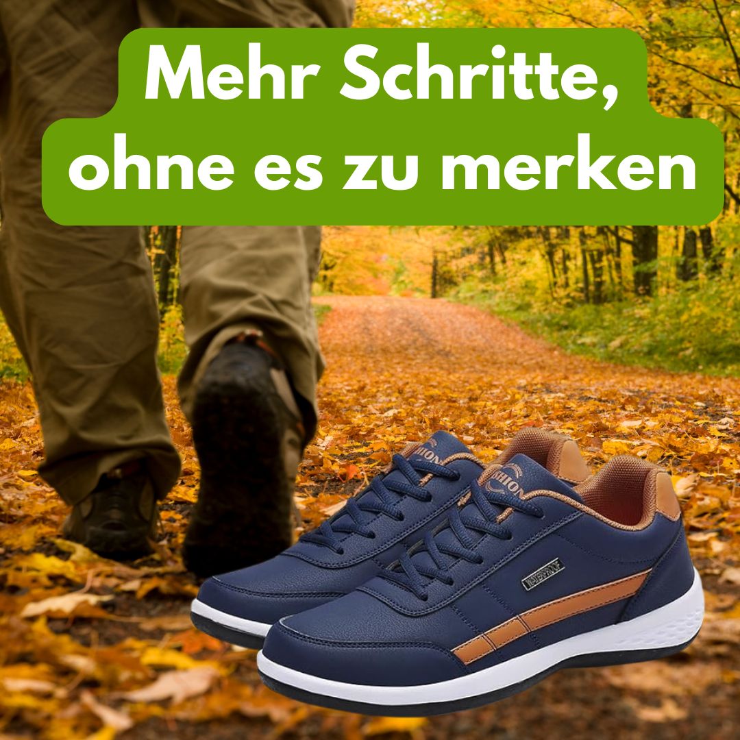 Den øvre del af OrthoX Fit skoen, der viser det åndbare net.