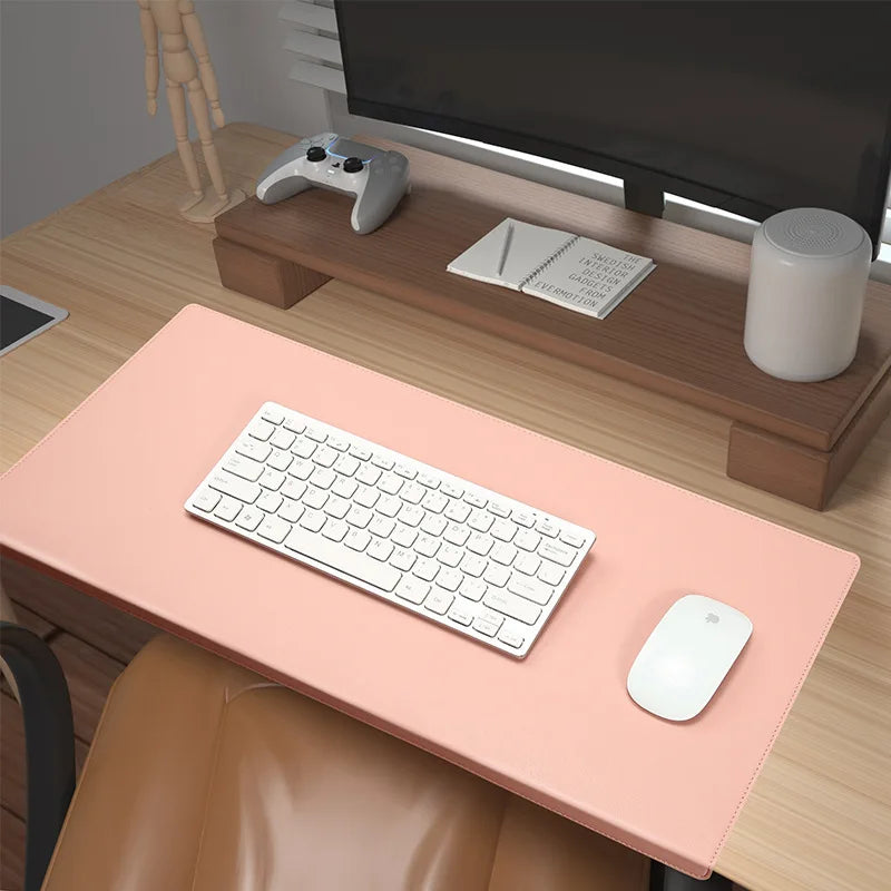 Ergonomisk PU-læder skrivebordsmåtte, skridsikker, elegant, fås i flere farver, til kontor og gaming.